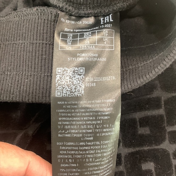 Guess Black Cut Out G Velour Joggers Size XS (567) - Picture 3 of 11